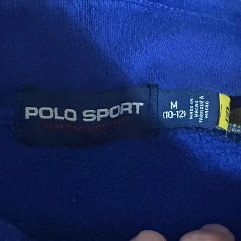 VTG Y2K Polo Sport Blue and Yellow Ralph Lauren 1/4 Zip Pull over M 10-12